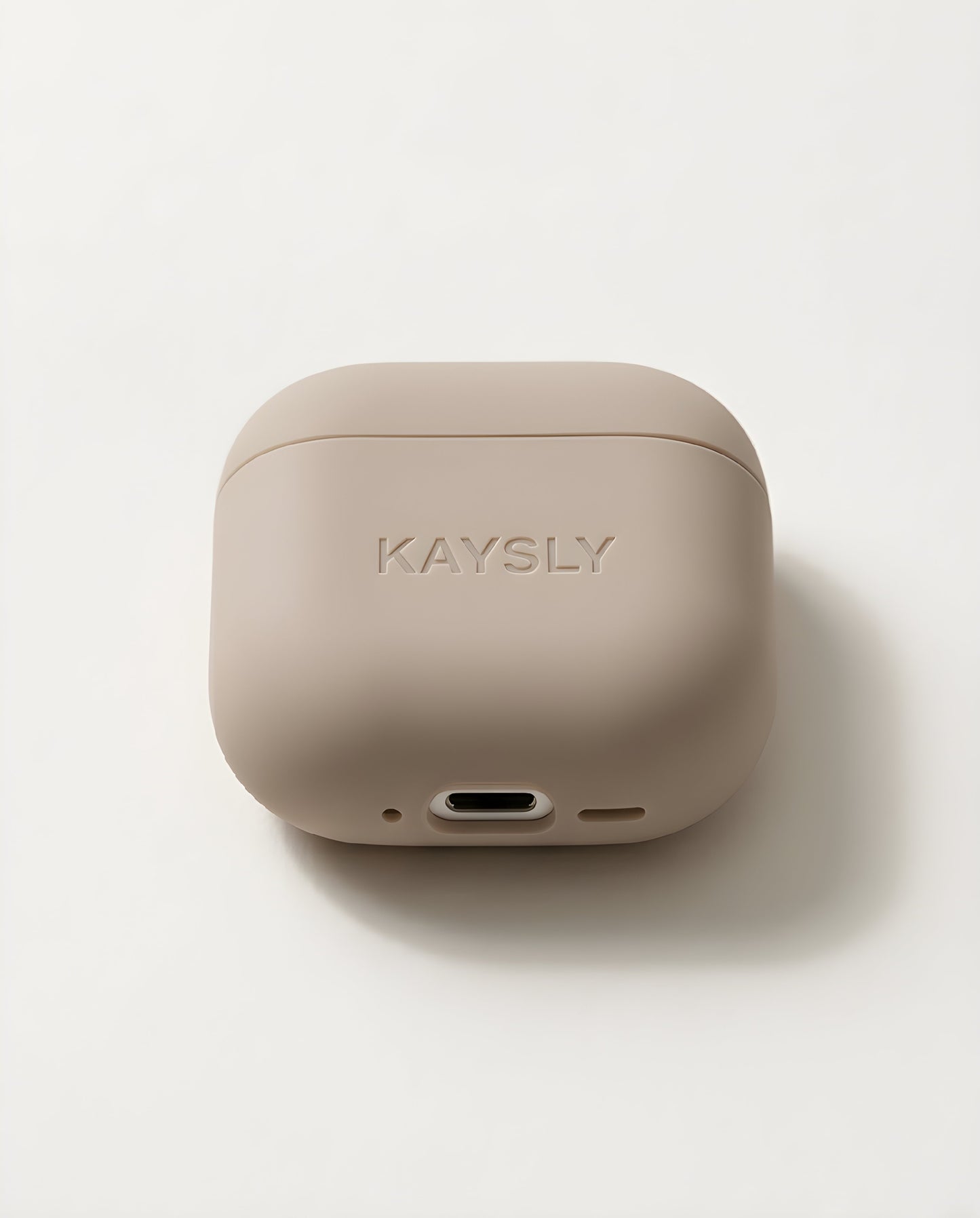 KAYSLY AirPod 4 Silikonskal Beige Trådlös Laddning Ovanifrån