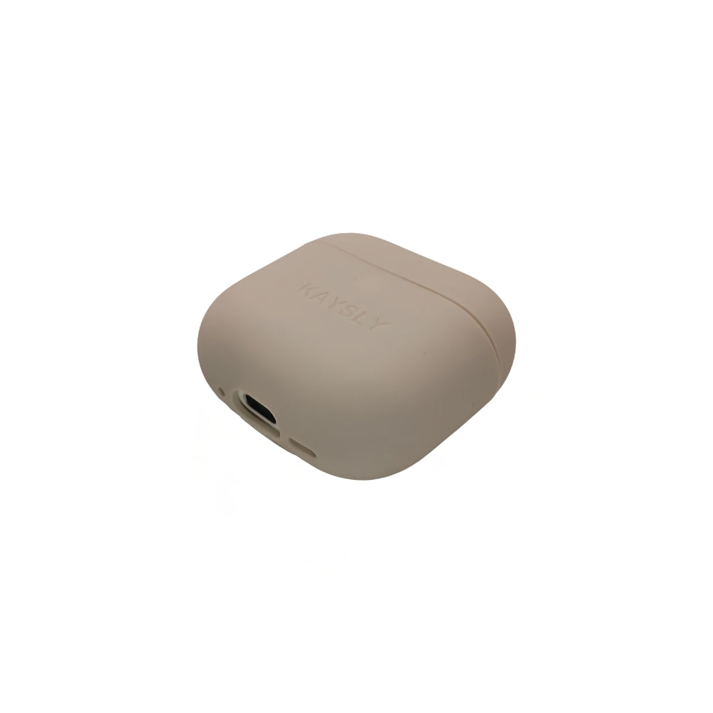 KAYSLY silikonskal för AirPods 4 i beige – framsida