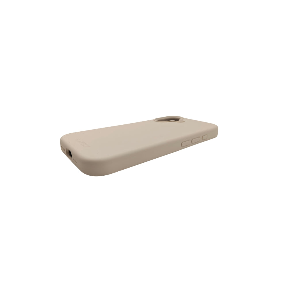 KAYSLY silikonskal för iPhone 17 i beige – sidovinkel