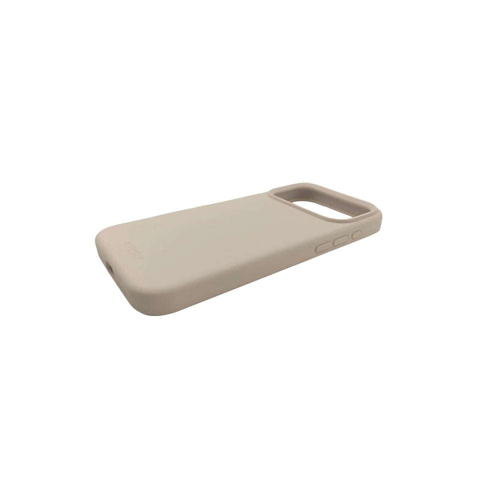 KAYSLY silikonskal för iPhone 17 Pro Max i beige – sidovinkel