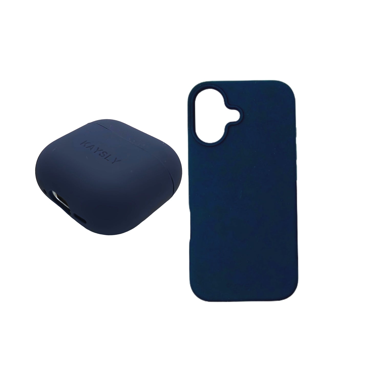 KAYSLY Complete Set – iPhone 17 + AirPods 4 Silikonskal | Mörkblå